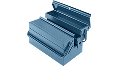 06154-W Cantilever tool box length 430mm/5 compartments
