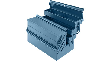 06174-W Cantilever tool box length 430mm/7 compartments