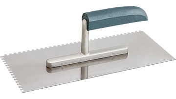 11021-W Plastering trowel 270mm_stainless steel_  4x  4mm_wooden handgrip on aluminium foot